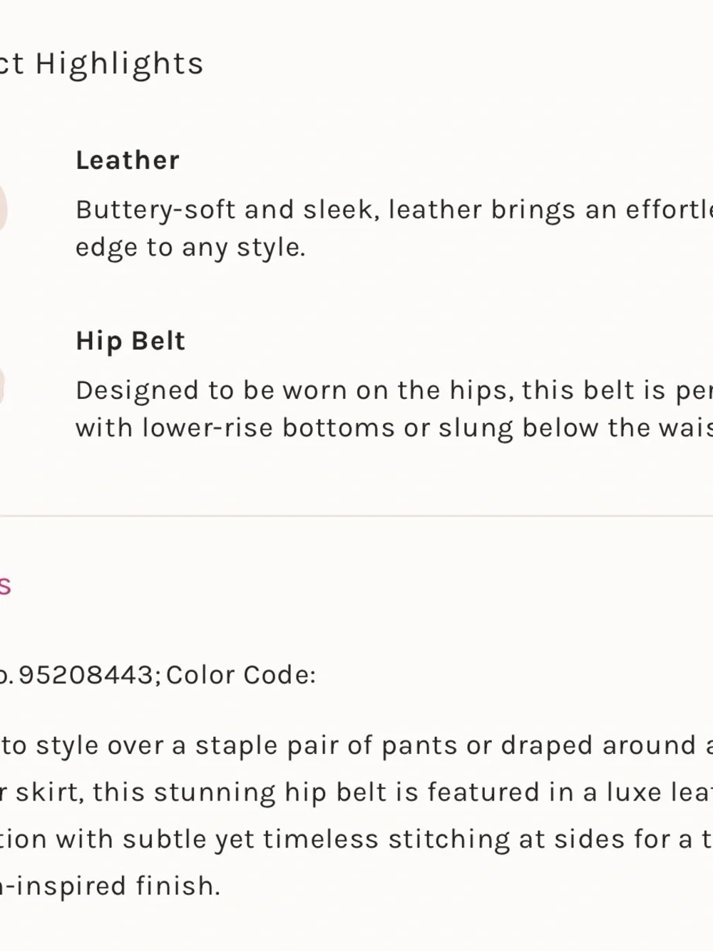 Free People Willow Hip Belt S/M